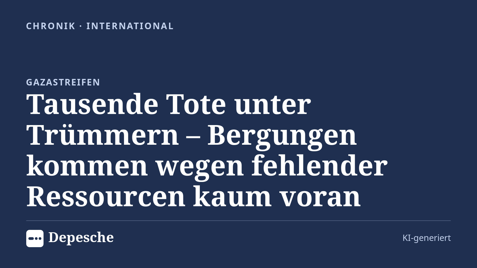 Chronik: Tausende Tote unter Trümmern – Bergungen kommen wegen fehlender Ressourcen kaum voran