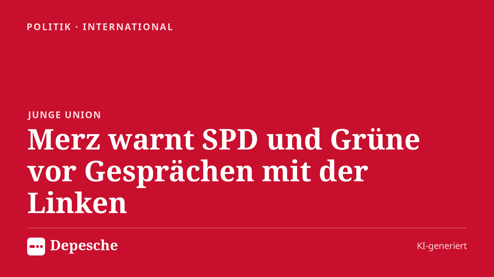 Politik: Merz warnt SPD und Grüne vor Gesprächen mit der Linken