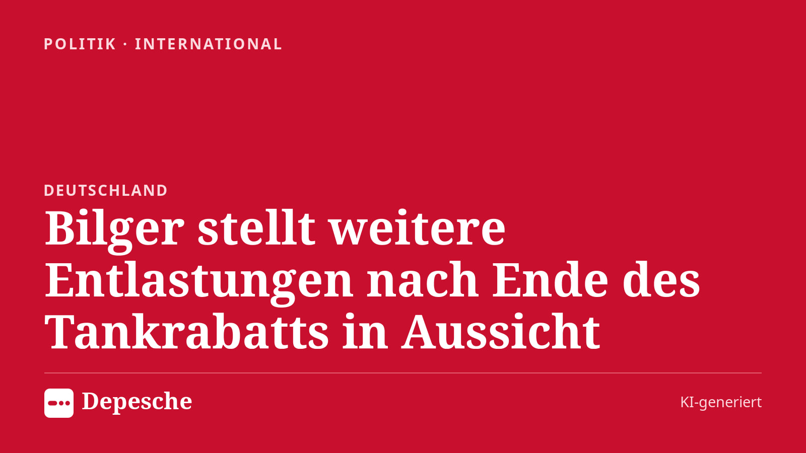 Politik: Bilger stellt weitere Entlastungen nach Ende des Tankrabatts in Aussicht