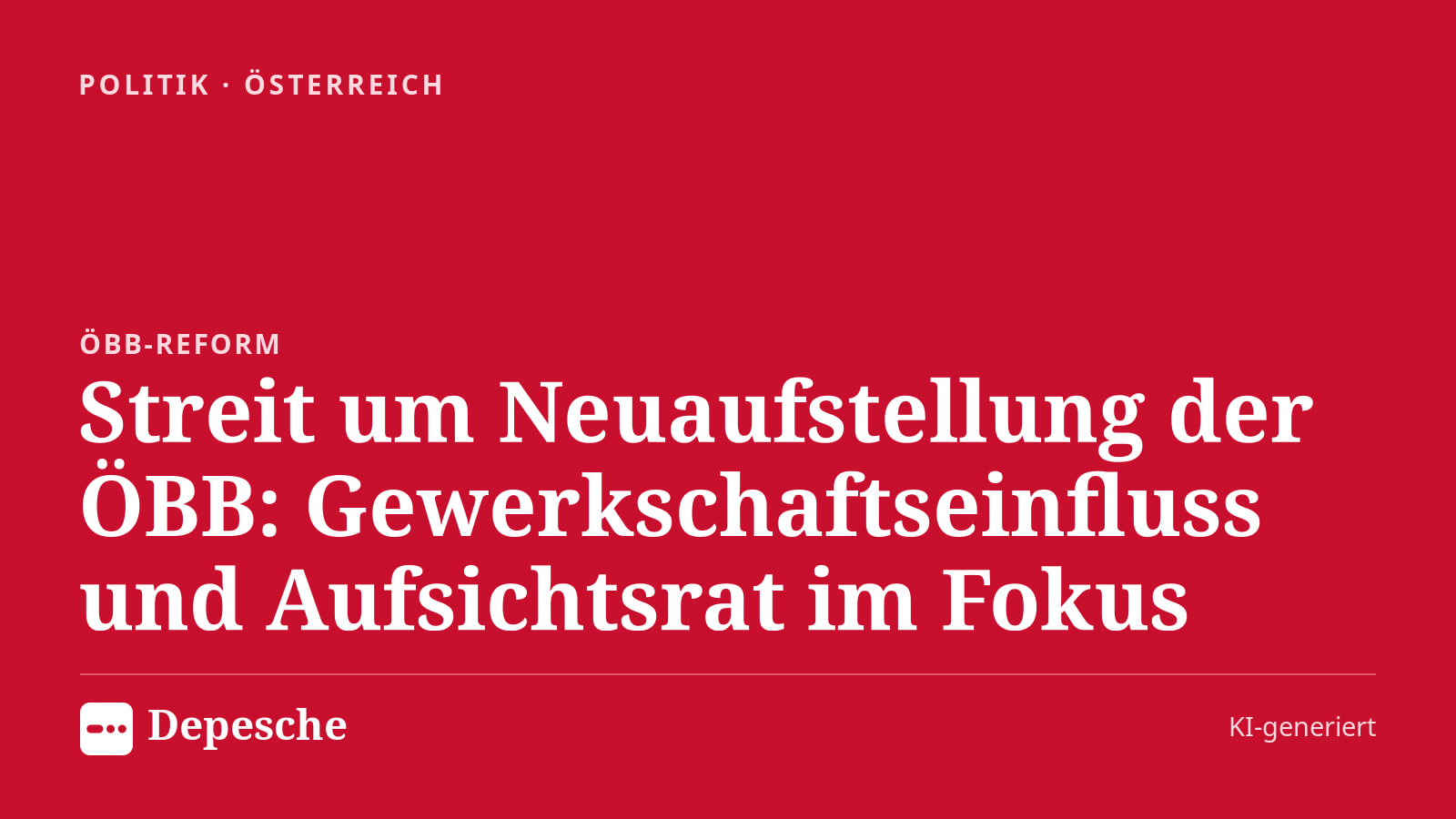 Politik: Streit um Neuaufstellung der ÖBB: Gewerkschaftseinfluss und Aufsichtsrat im Fokus