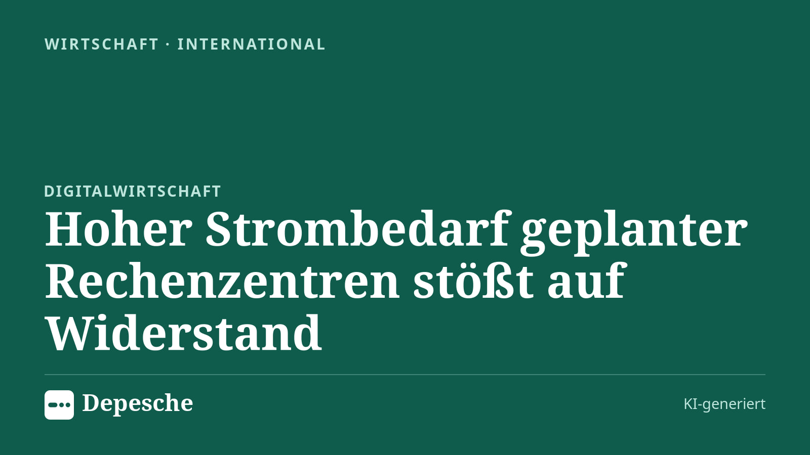Wirtschaft: Hoher Strombedarf geplanter Rechenzentren stößt auf Widerstand