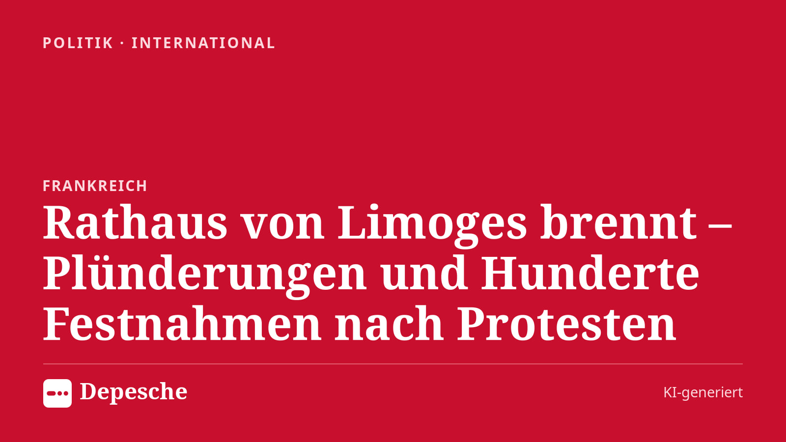 Politik: Rathaus von Limoges brennt – Plünderungen und Hunderte Festnahmen nach Protesten