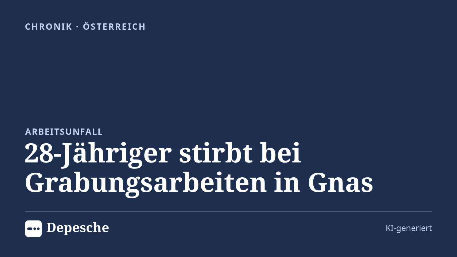 Chronik: 28-Jähriger stirbt bei Grabungsarbeiten in Gnas