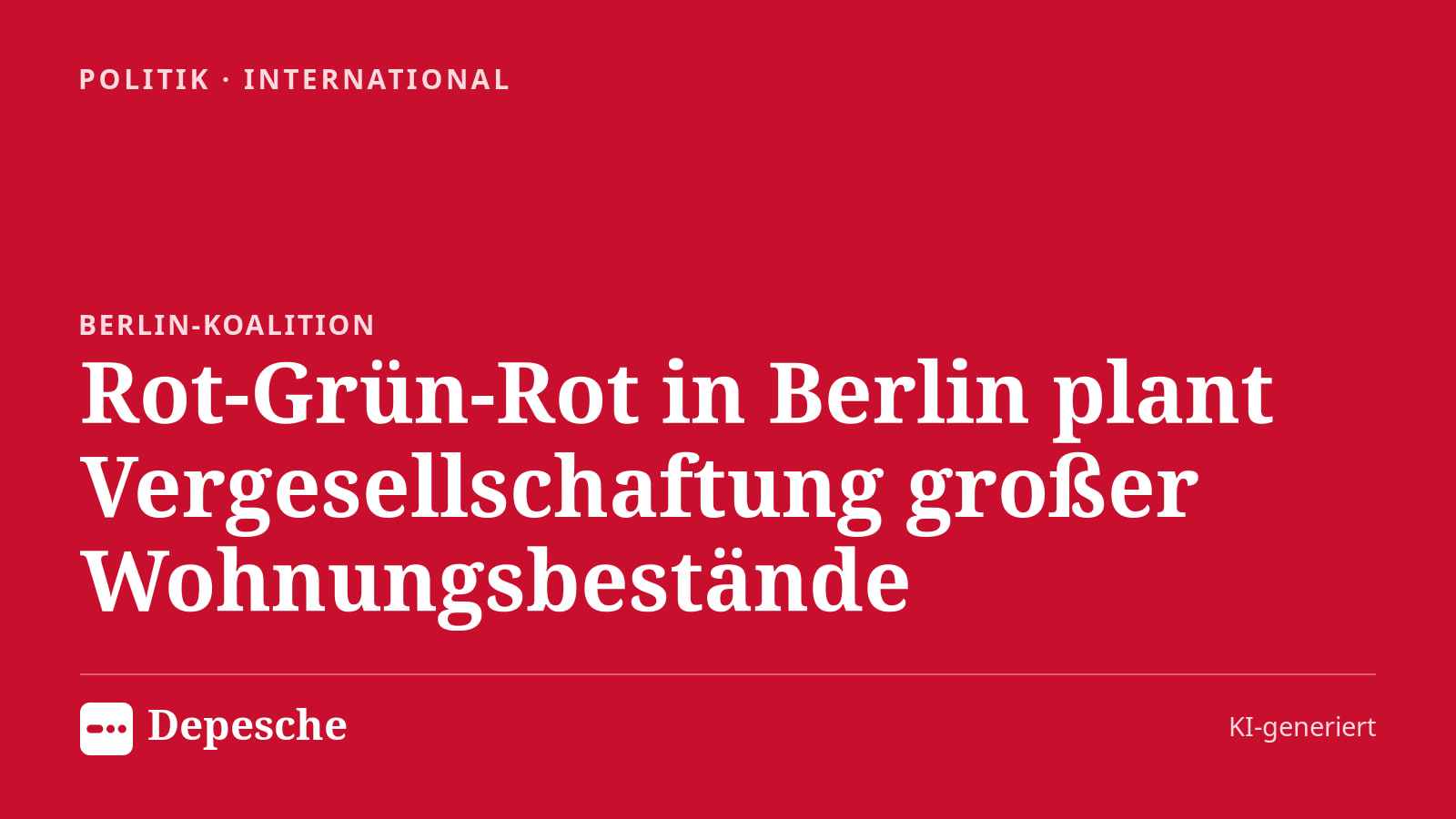 Politik: Rot-Grün-Rot in Berlin plant Vergesellschaftung großer Wohnungsbestände