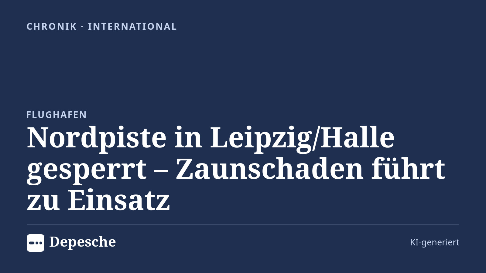 Chronik: Nordpiste in Leipzig/Halle gesperrt – Zaunschaden führt zu Einsatz