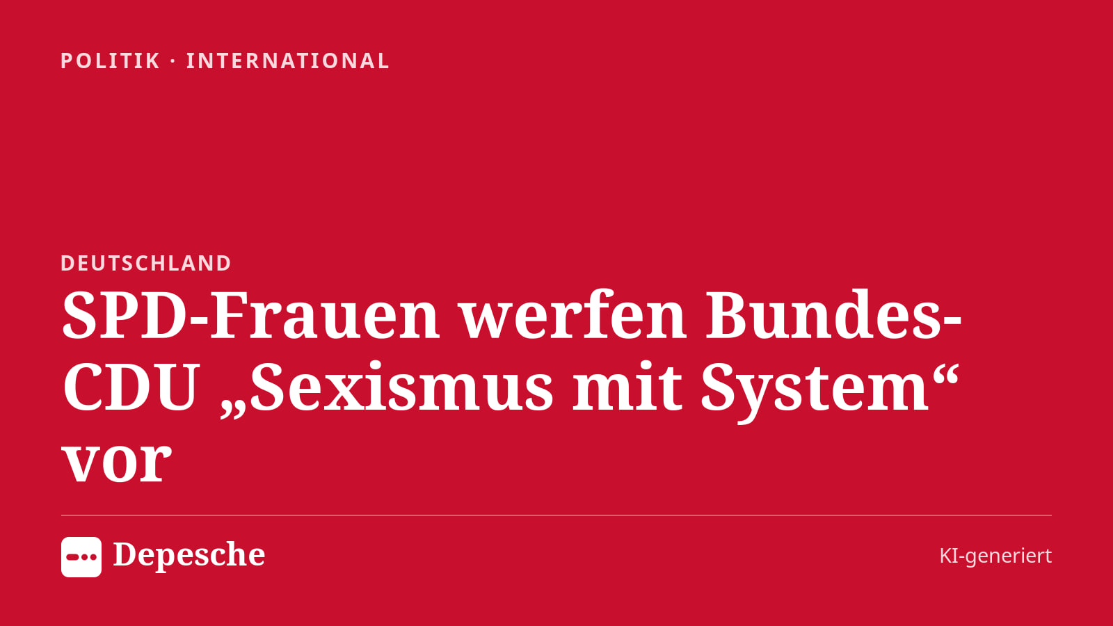 Politik: SPD-Frauen werfen Bundes-CDU „Sexismus mit System“ vor