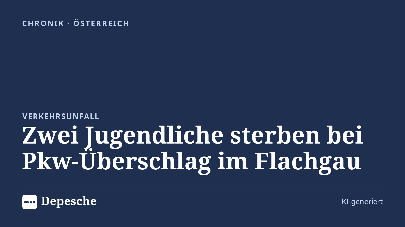 Chronik: Zwei Jugendliche sterben bei Pkw-Überschlag im Flachgau