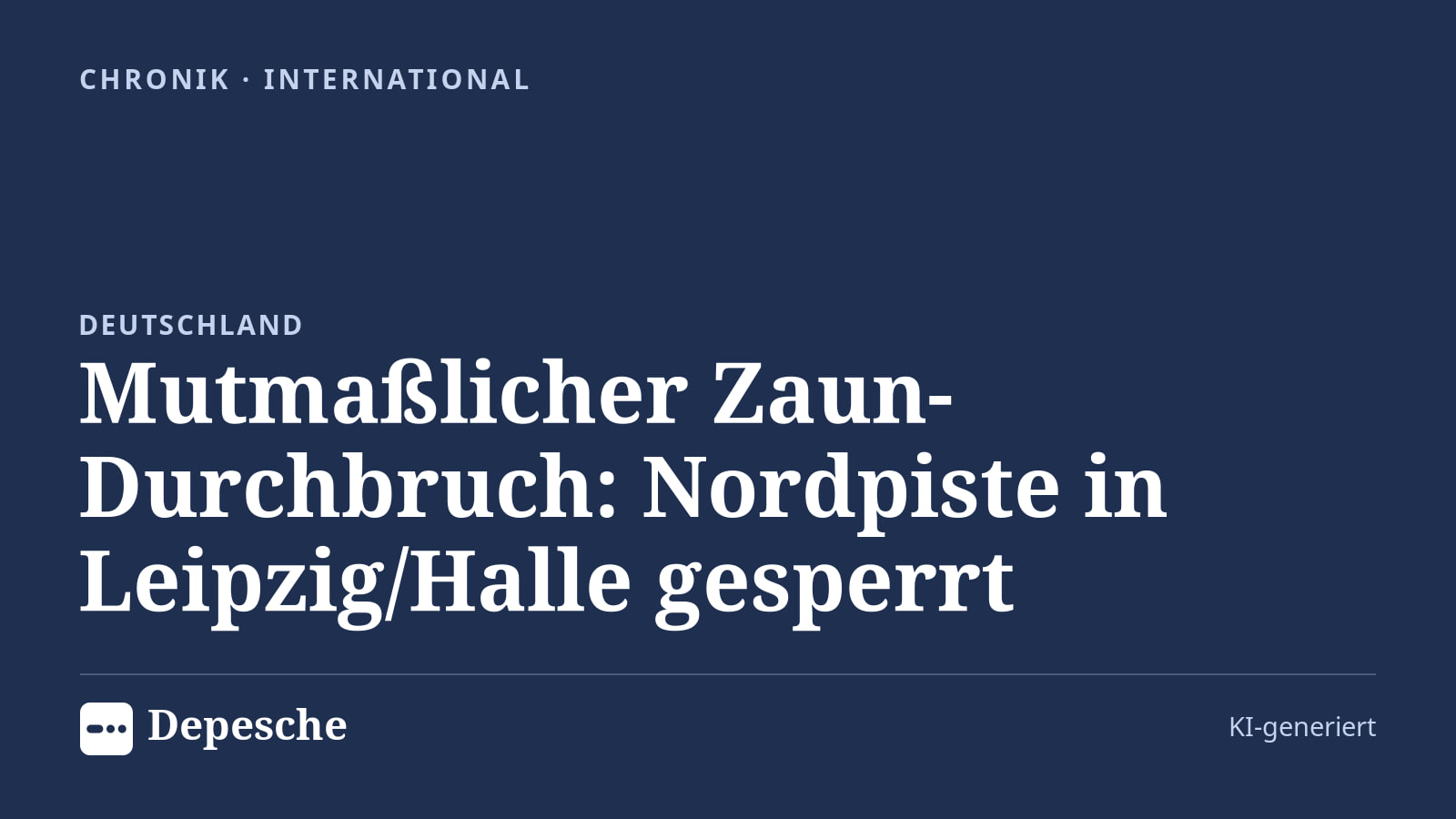 Chronik: Mutmaßlicher Zaun-Durchbruch: Nordpiste in Leipzig/Halle gesperrt