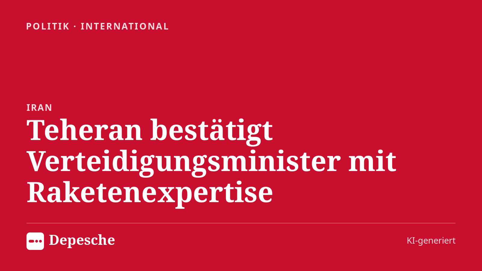 Politik: Teheran bestätigt Verteidigungsminister mit Raketenexpertise