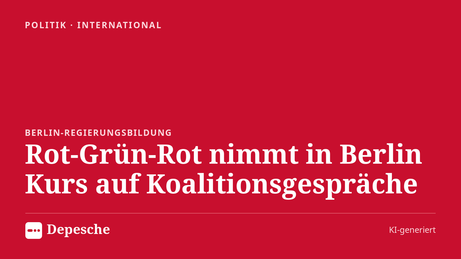 Politik: Rot‑Grün‑Rot nimmt in Berlin Kurs auf Koalitionsgespräche