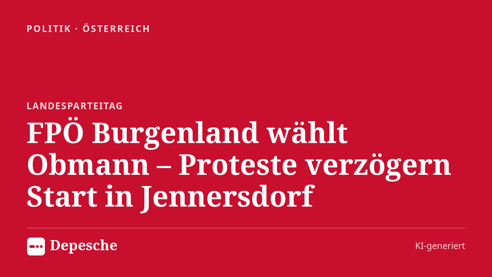 Politik: FPÖ Burgenland wählt Obmann – Proteste verzögern Start in Jennersdorf