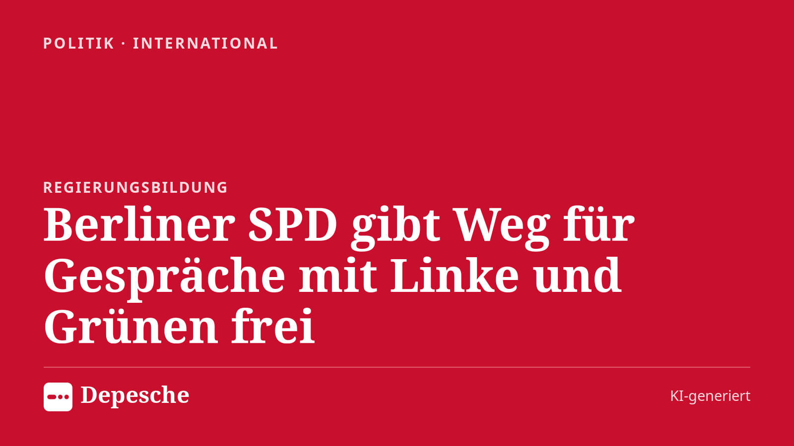 Politik: Berliner SPD gibt Weg für Gespräche mit Linke und Grünen frei
