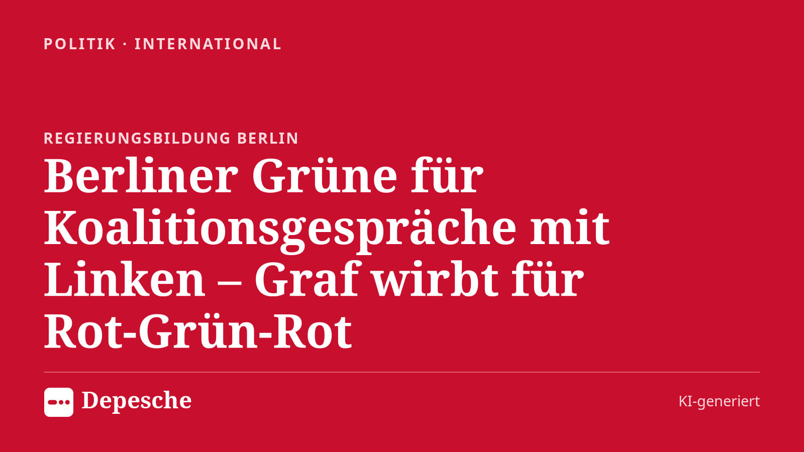 Politik: Berliner Grüne für Koalitionsgespräche mit Linken – Graf wirbt für Rot‑Grün‑Rot