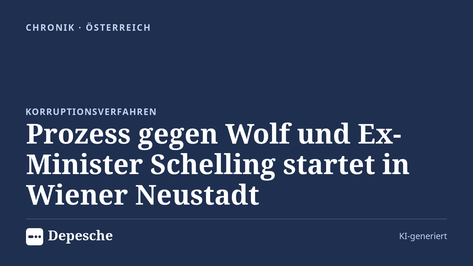 Chronik: Prozess gegen Wolf und Ex-Minister Schelling startet in Wiener Neustadt
