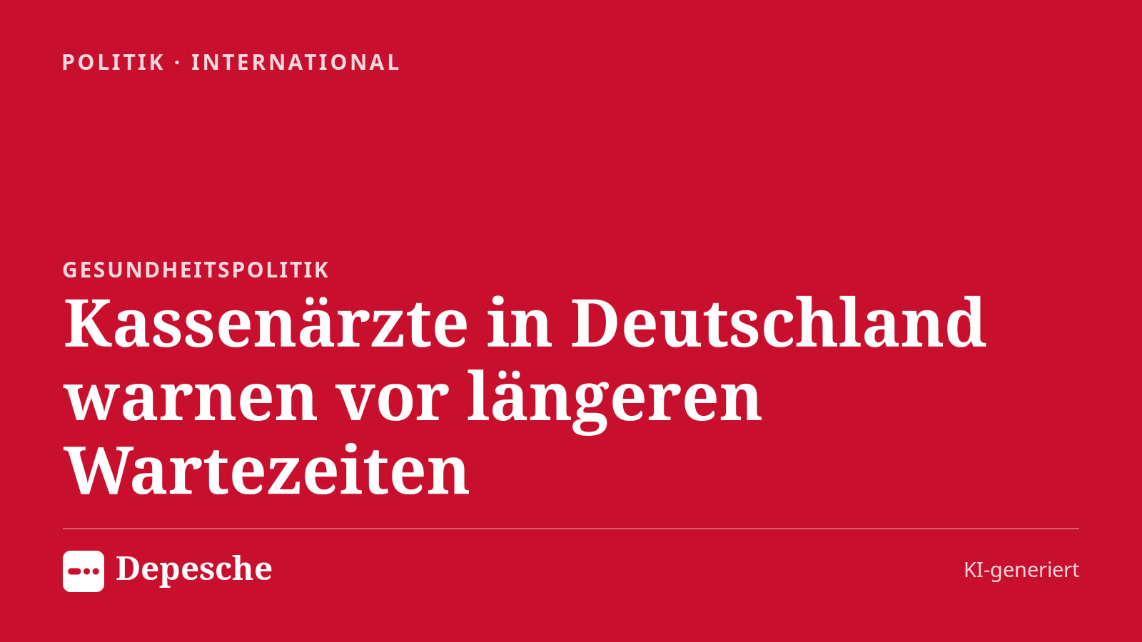 Politik: Kassenärzte in Deutschland warnen vor längeren Wartezeiten