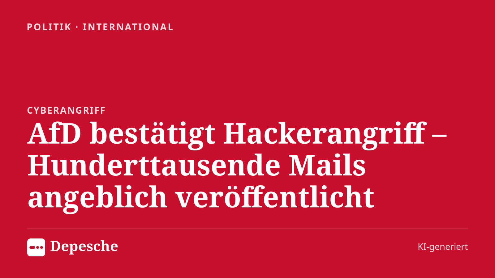 Politik: AfD bestätigt Hackerangriff – Hunderttausende Mails angeblich veröffentlicht