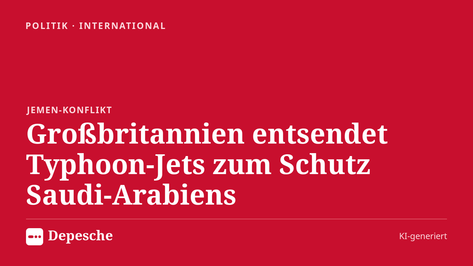 Politik: Großbritannien entsendet Typhoon-Jets zum Schutz Saudi-Arabiens