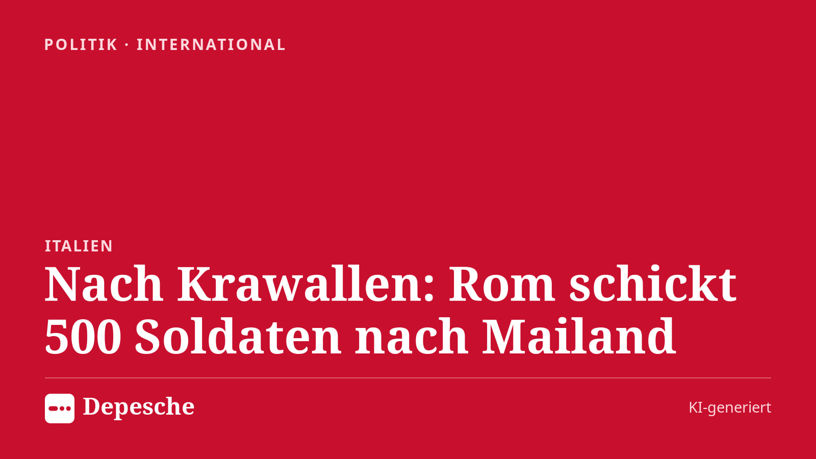 Politik: Nach Krawallen: Rom schickt 500 Soldaten nach Mailand