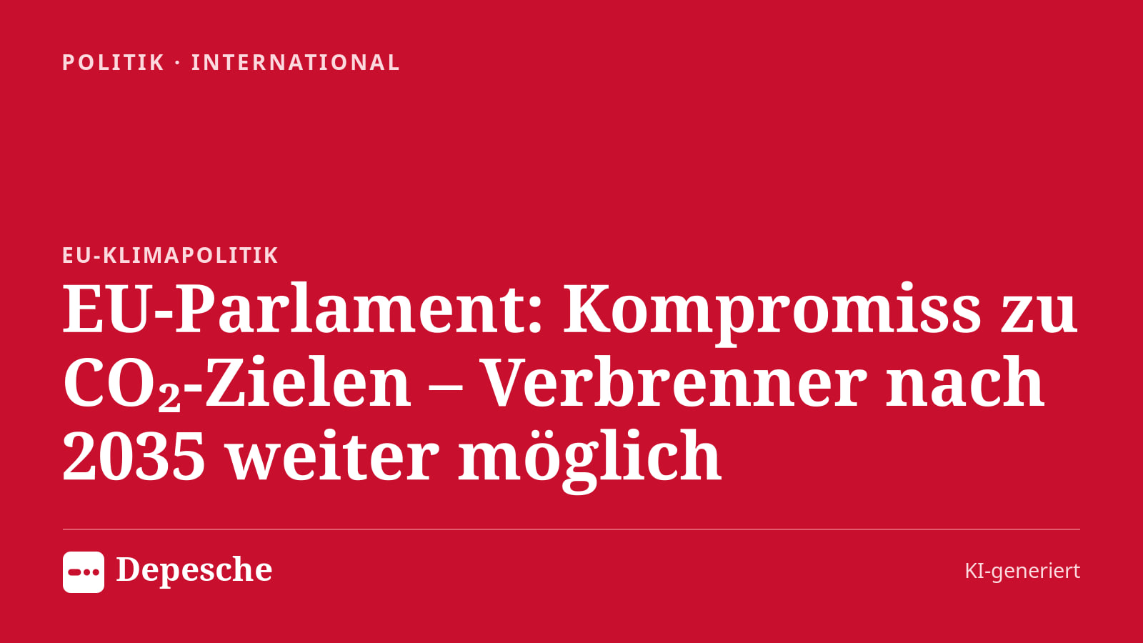 Politik: EU-Parlament: Kompromiss zu CO₂-Zielen – Verbrenner nach 2035 weiter möglich