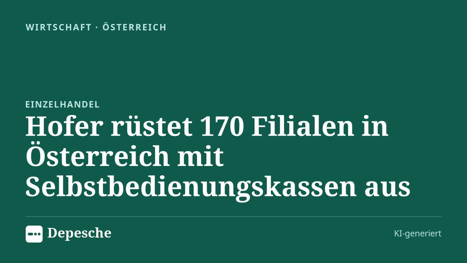 Wirtschaft: Hofer rüstet 170 Filialen in Österreich mit Selbstbedienungskassen aus