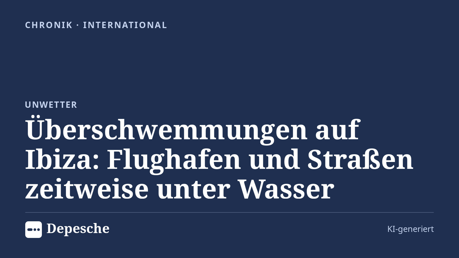 Chronik: Überschwemmungen auf Ibiza: Flughafen und Straßen zeitweise unter Wasser