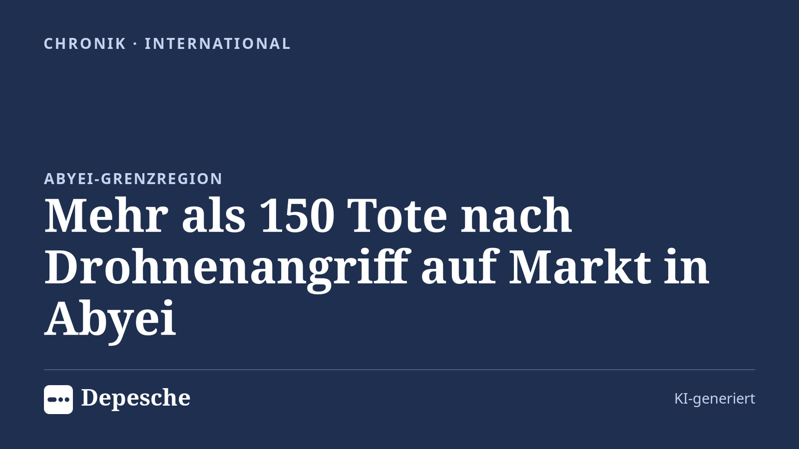 Chronik: Mehr als 150 Tote nach Drohnenangriff auf Markt in Abyei