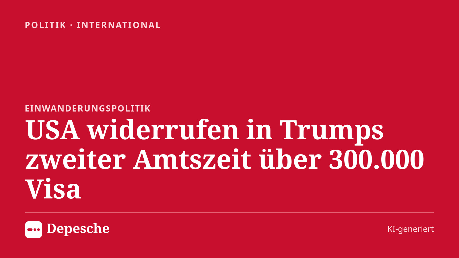 Politik: USA widerrufen in Trumps zweiter Amtszeit über 300.000 Visa
