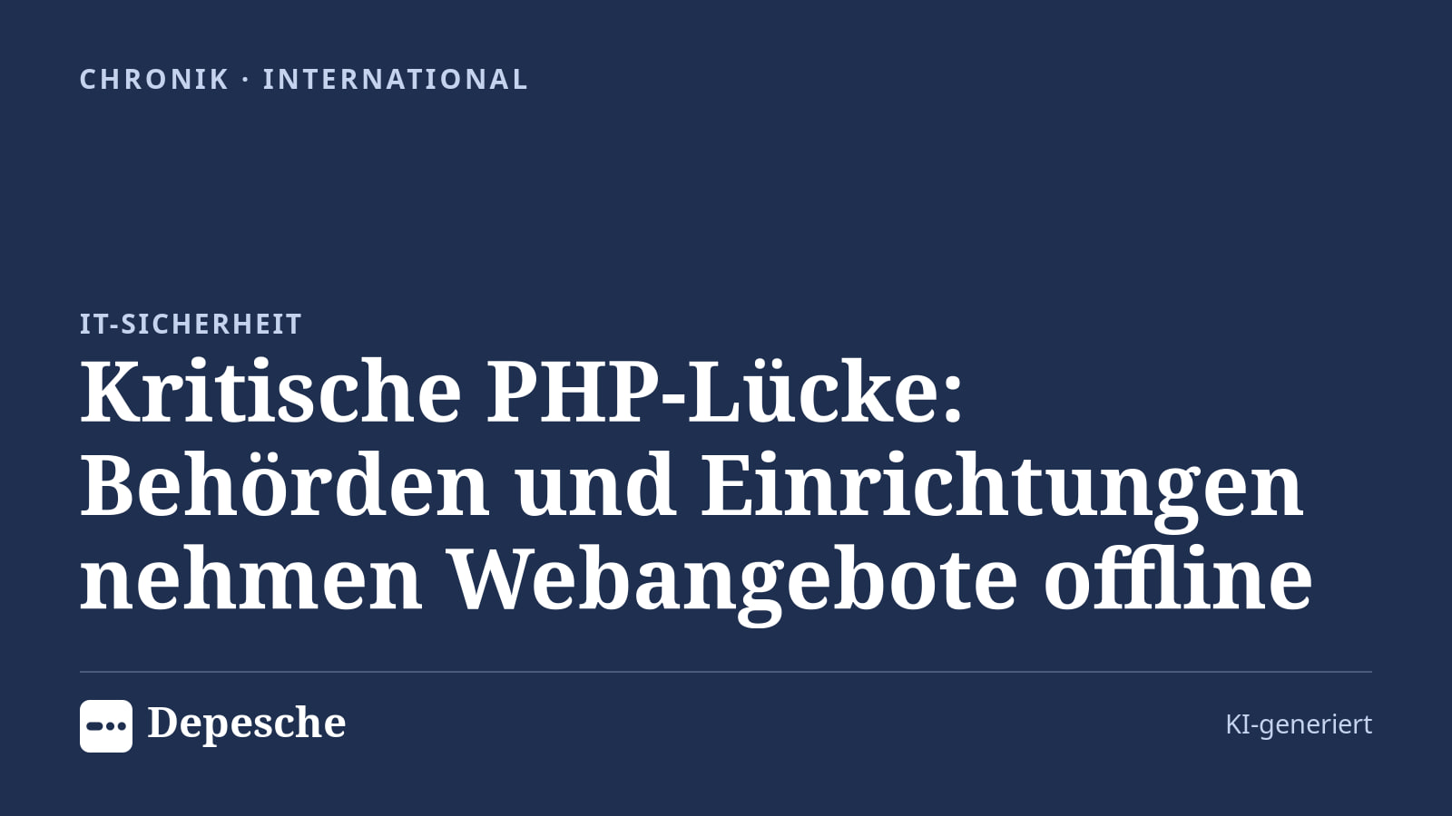 Chronik: Kritische PHP-Lücke: Behörden und Einrichtungen nehmen Webangebote offline