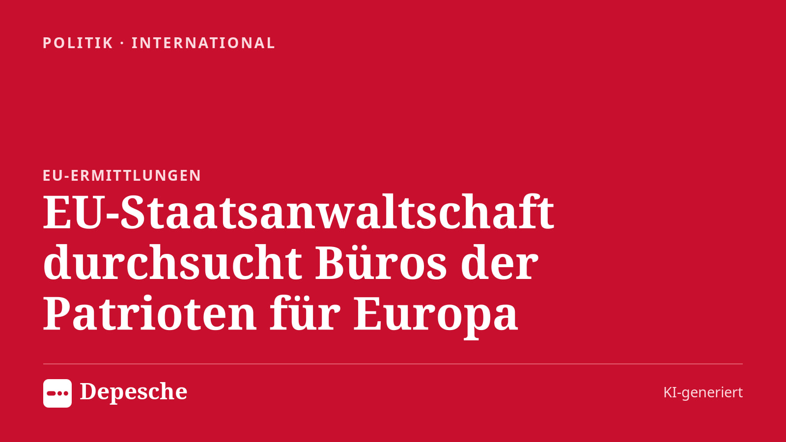 Politik: EU-Staatsanwaltschaft durchsucht Büros der Patrioten für Europa