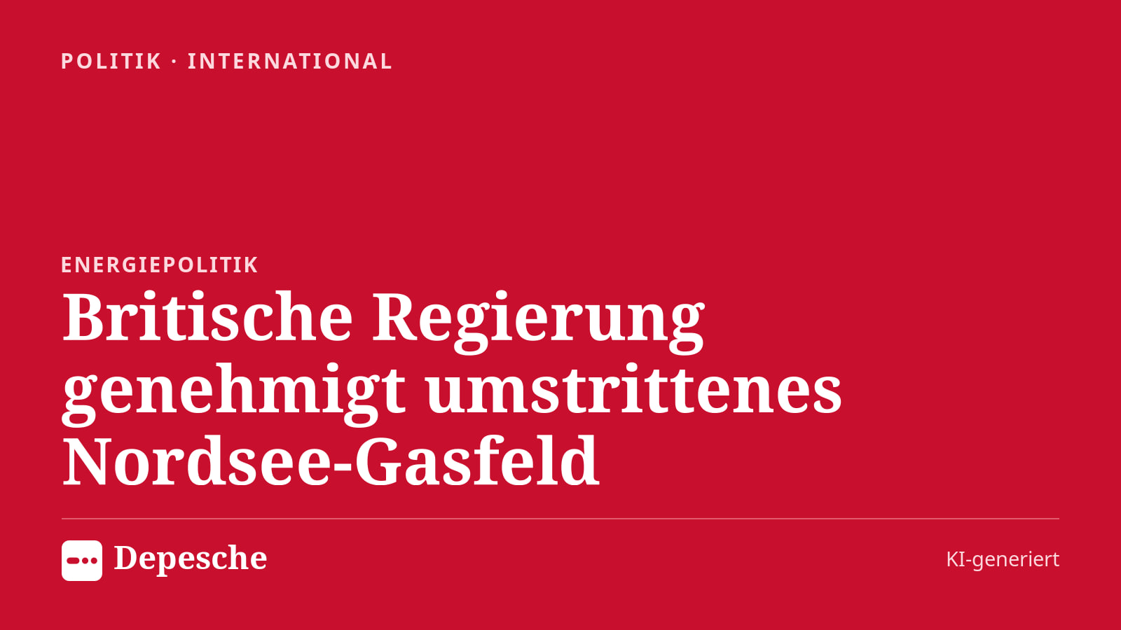Politik: Britische Regierung genehmigt umstrittenes Nordsee-Gasfeld