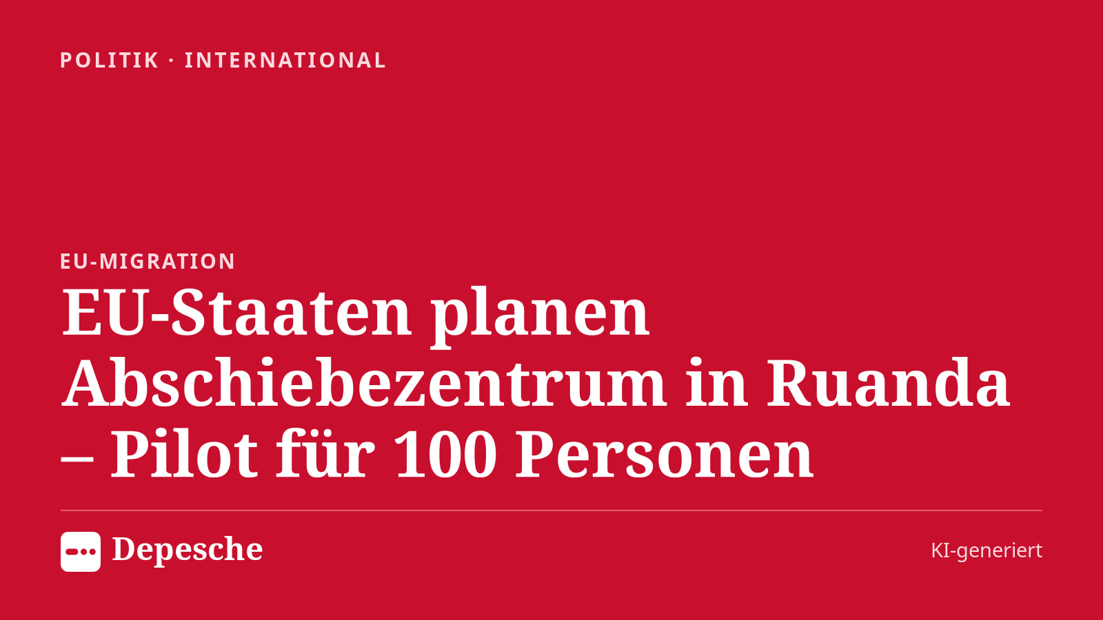 Politik: EU-Staaten planen Abschiebezentrum in Ruanda – Pilot für 100 Personen