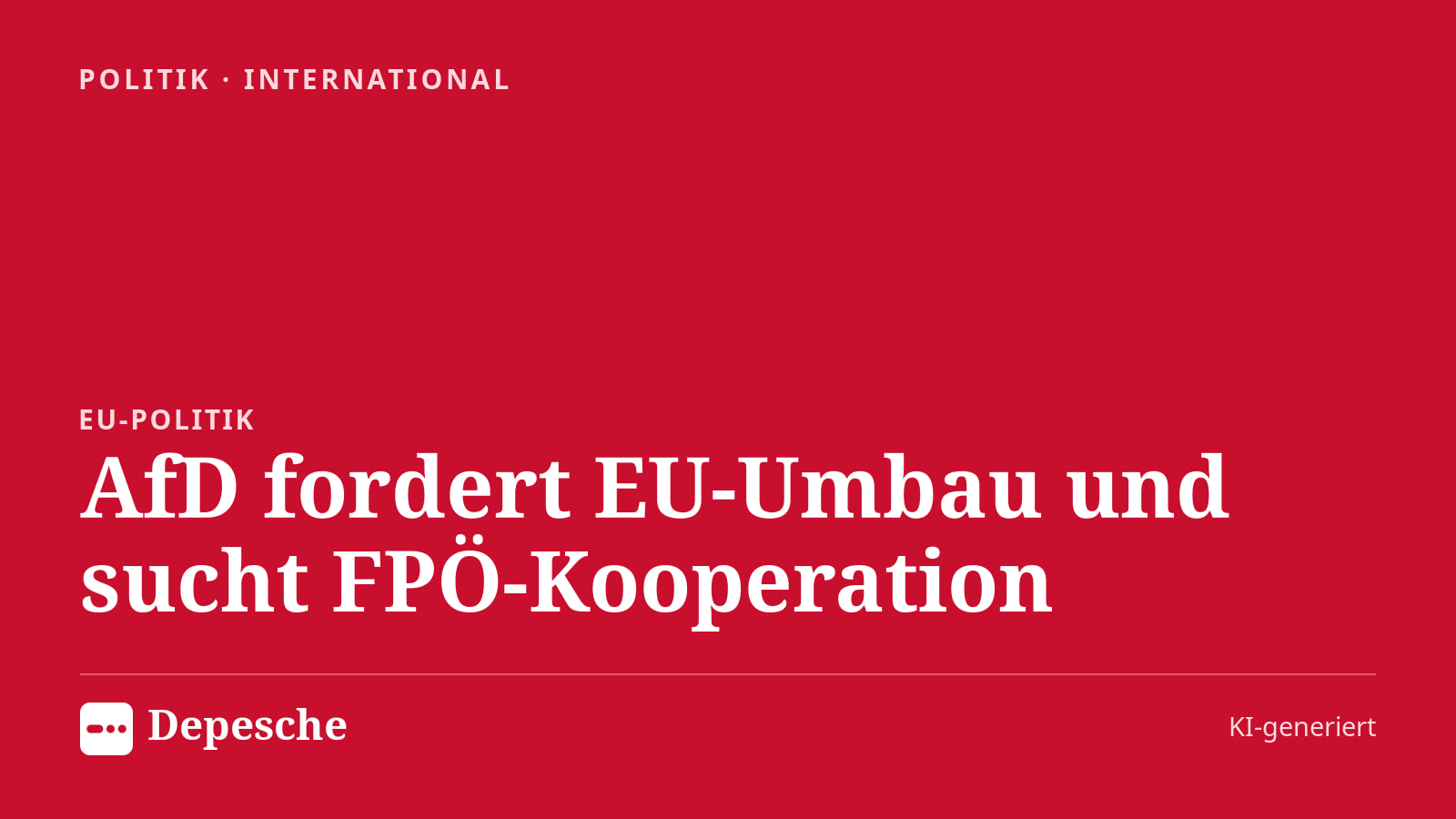 Politik: AfD fordert EU-Umbau und sucht FPÖ-Kooperation