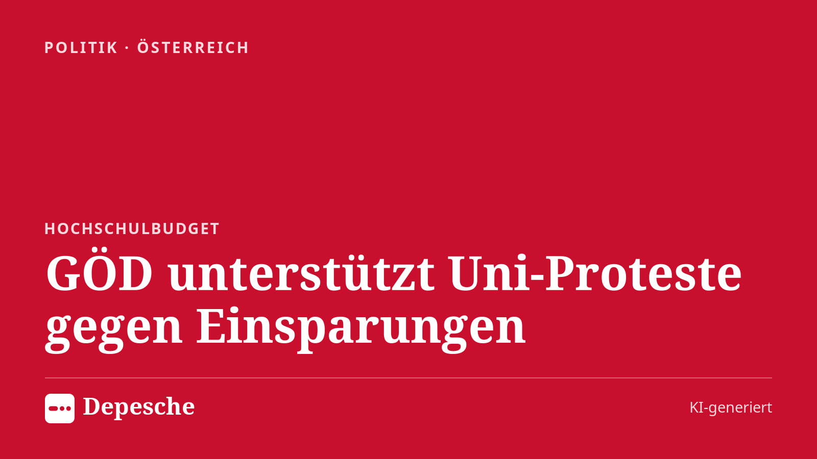 Politik: GÖD unterstützt Uni-Proteste gegen Einsparungen