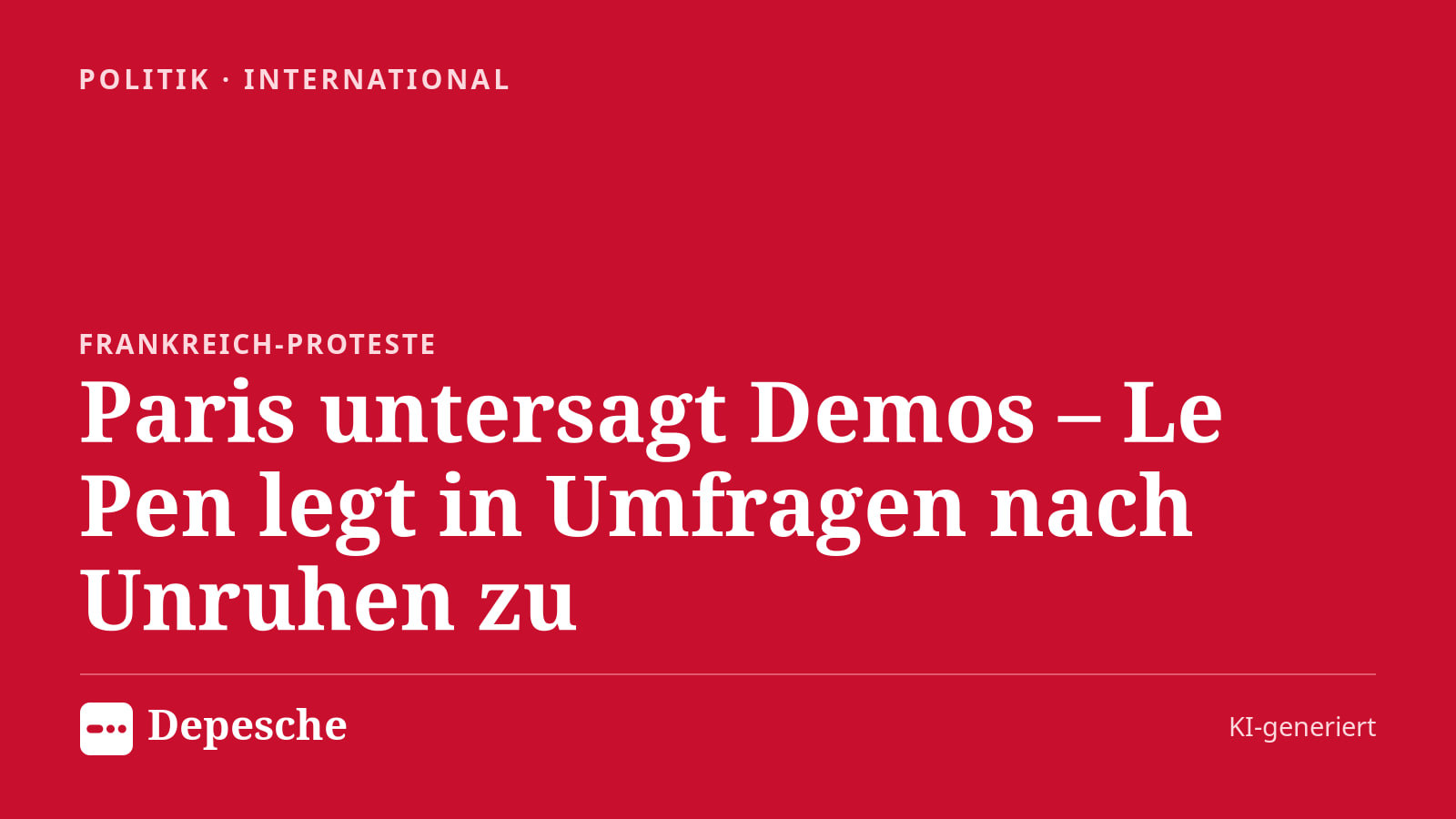 Politik: Paris untersagt Demos – Le Pen legt in Umfragen nach Unruhen zu