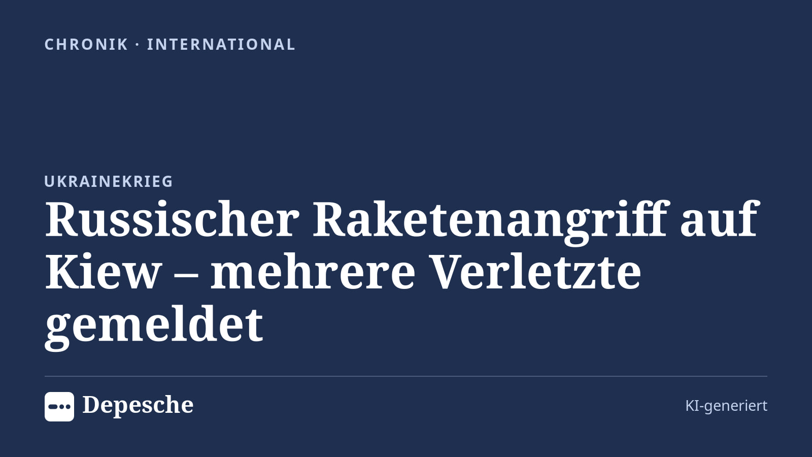 Chronik: Russischer Raketenangriff auf Kiew – mehrere Verletzte gemeldet