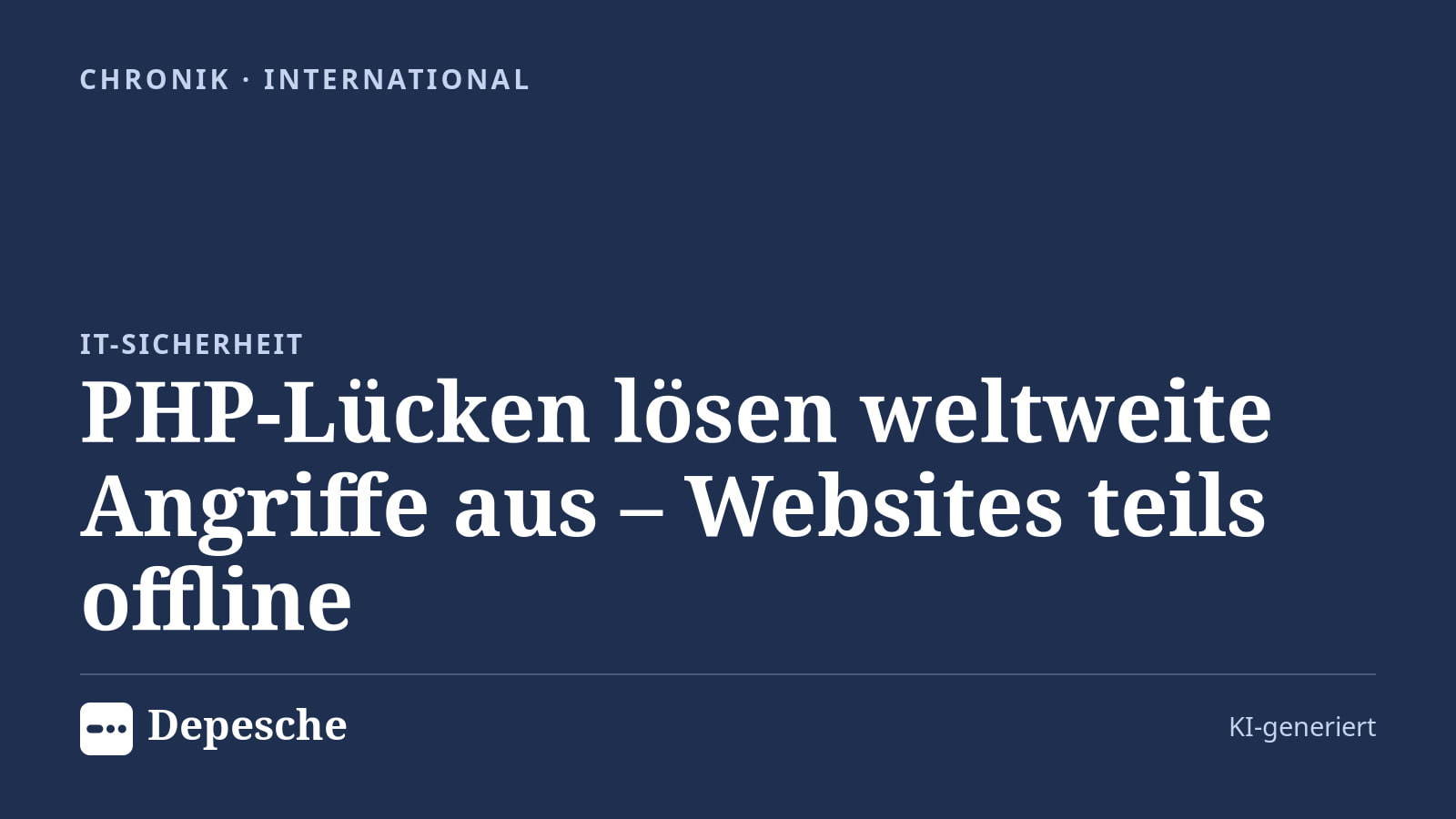 Chronik: PHP-Lücken lösen weltweite Angriffe aus – Websites teils offline