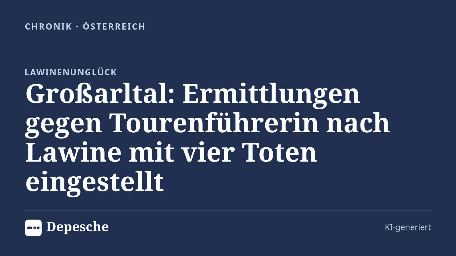 Chronik: Großarltal: Ermittlungen gegen Tourenführerin nach Lawine mit vier Toten eingestellt