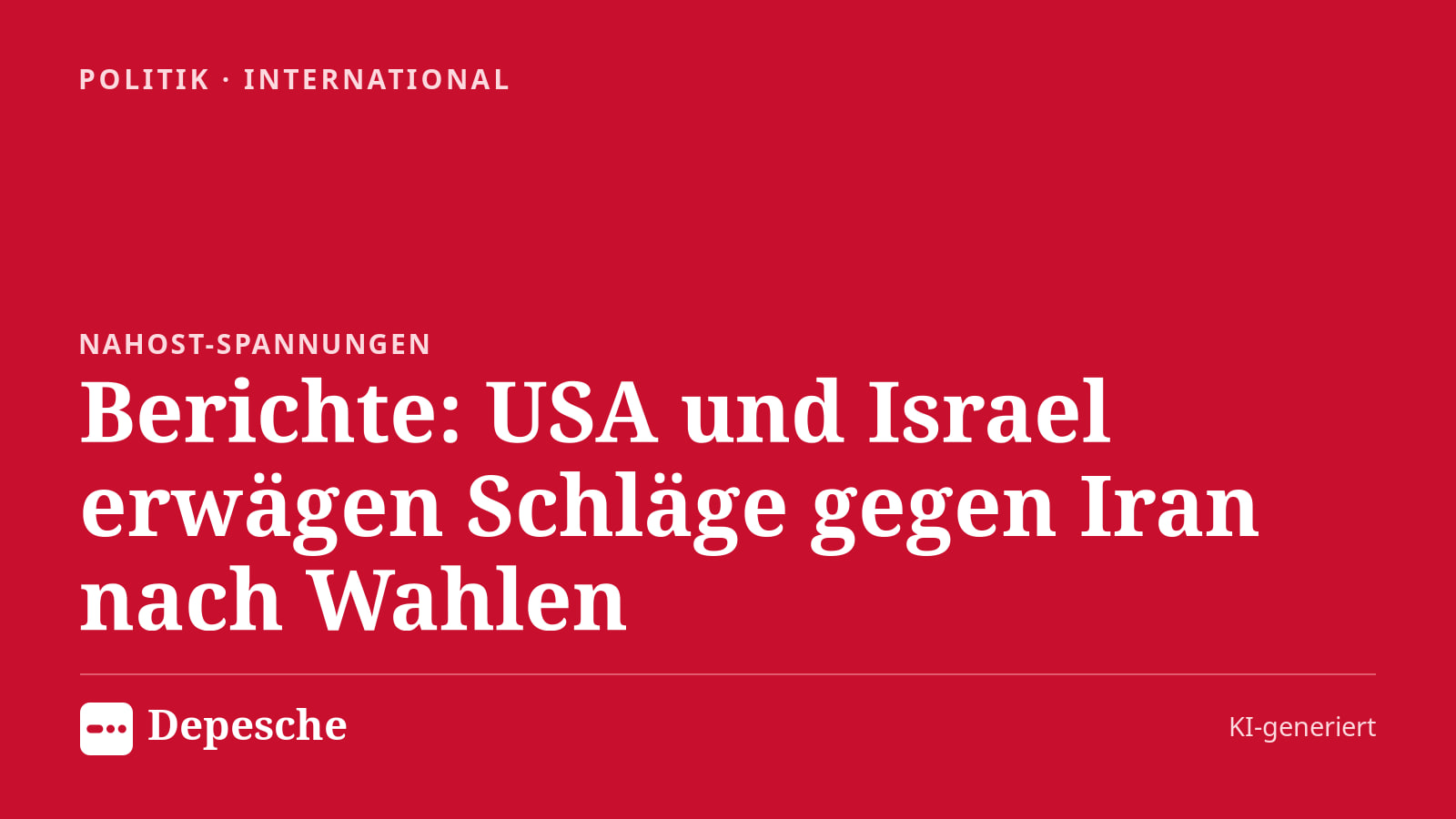 Politik: Berichte: USA und Israel erwägen Schläge gegen Iran nach Wahlen