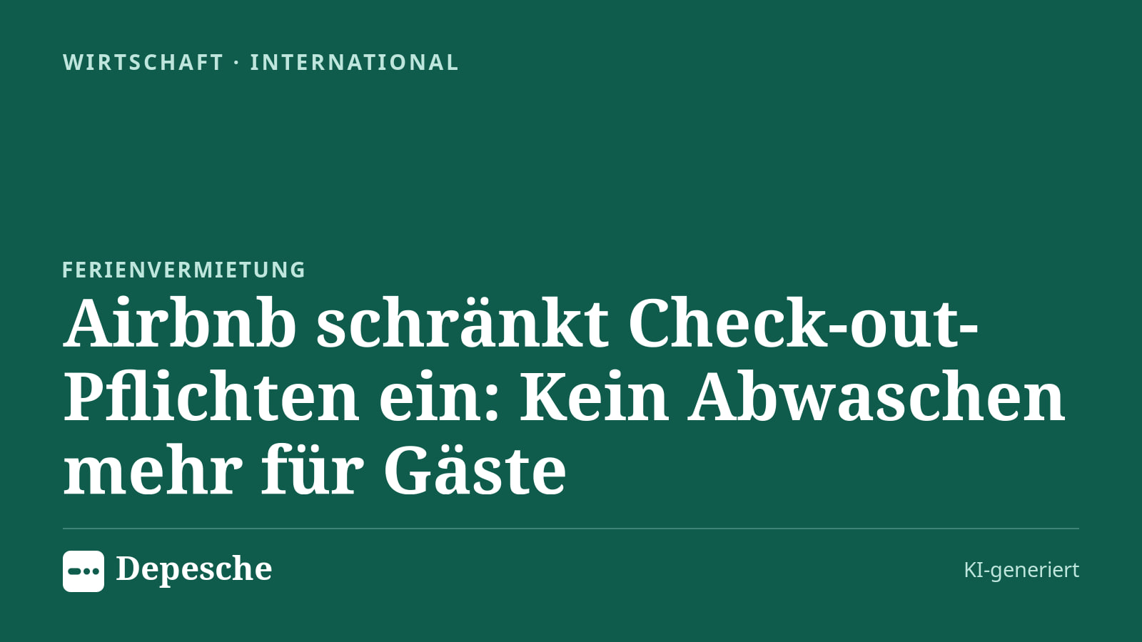Wirtschaft: Airbnb schränkt Check-out-Pflichten ein: Kein Abwaschen mehr für Gäste