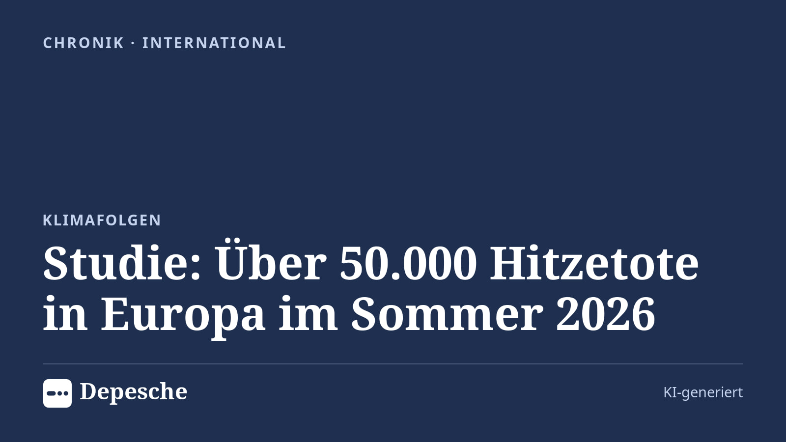 Chronik: Studie: Über 50.000 Hitzetote in Europa im Sommer 2026