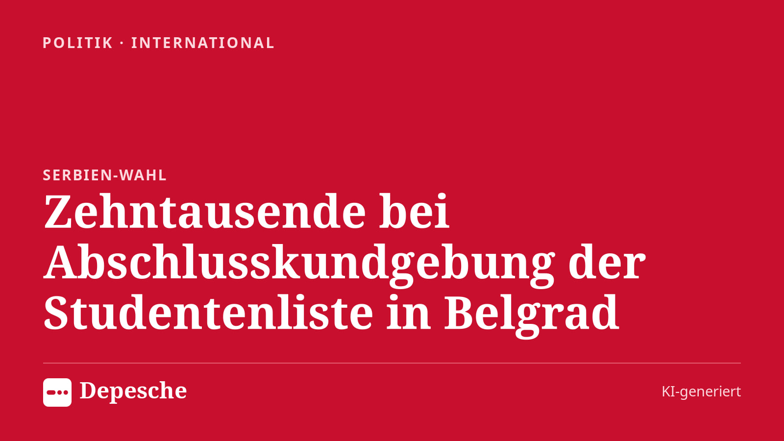 Politik: Zehntausende bei Abschlusskundgebung der Studentenliste in Belgrad