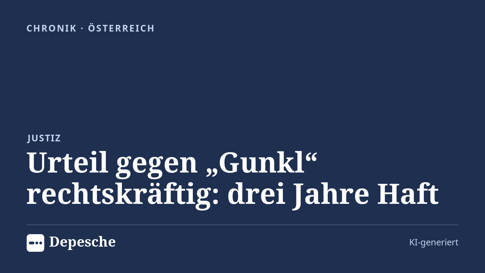Chronik: Urteil gegen „Gunkl“ rechtskräftig: drei Jahre Haft