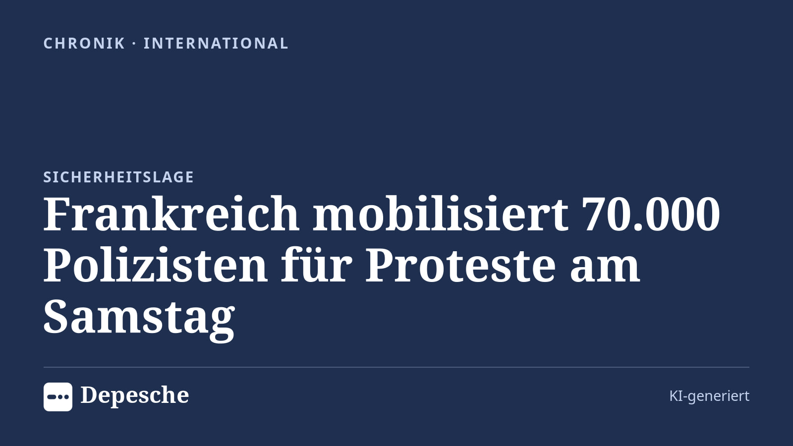 Chronik: Frankreich mobilisiert 70.000 Polizisten für Proteste am Samstag