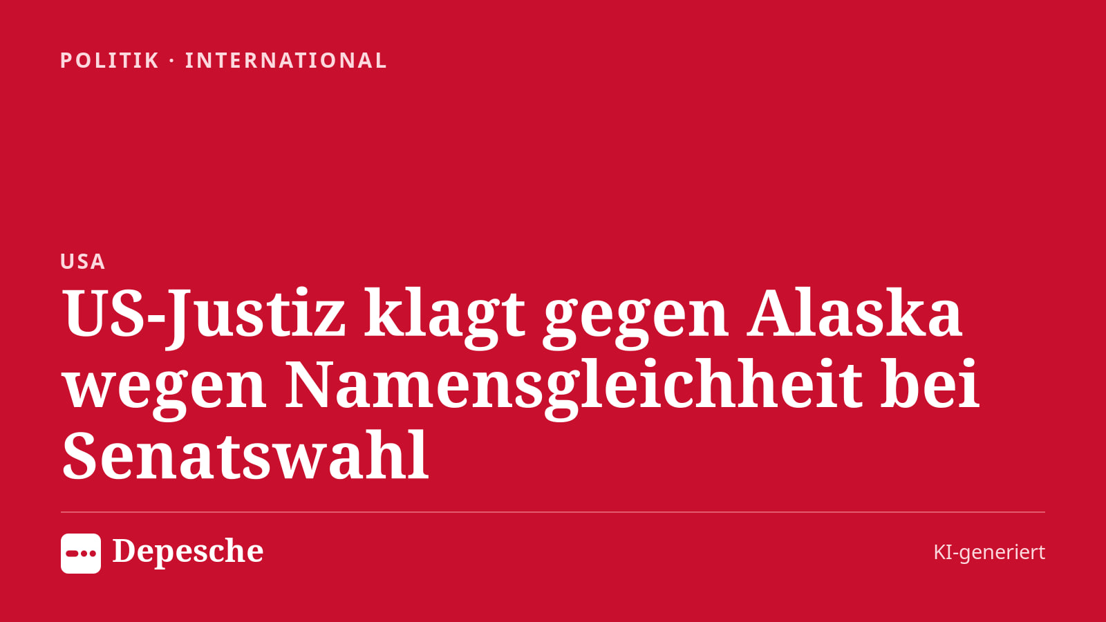 Politik: US-Justiz klagt gegen Alaska wegen Namensgleichheit bei Senatswahl