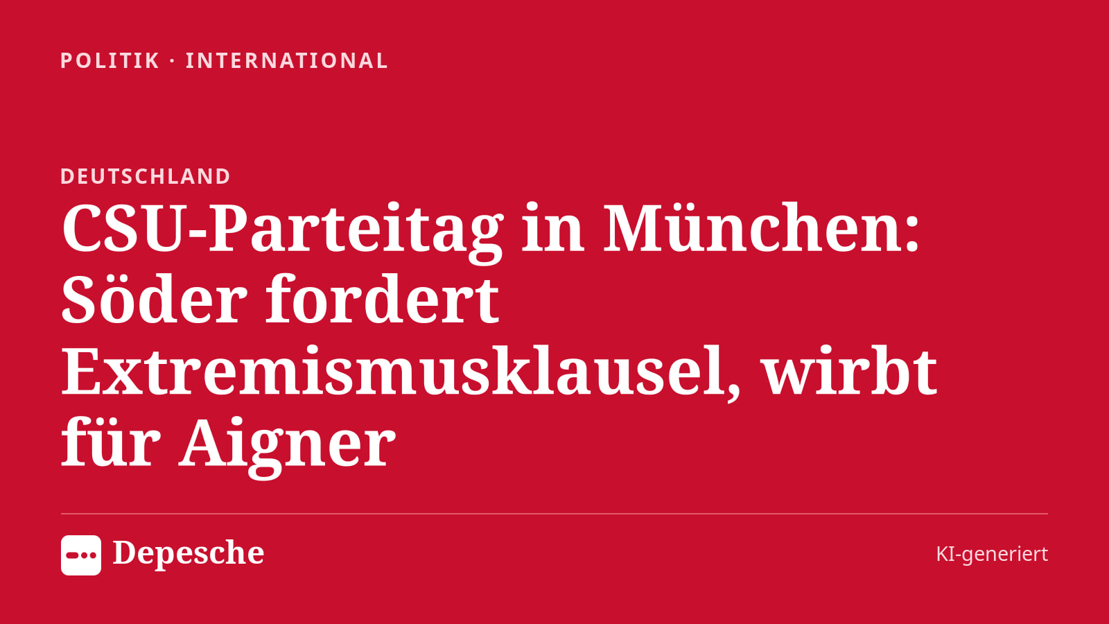 Politik: CSU-Parteitag in München: Söder fordert Extremismusklausel, wirbt für Aigner