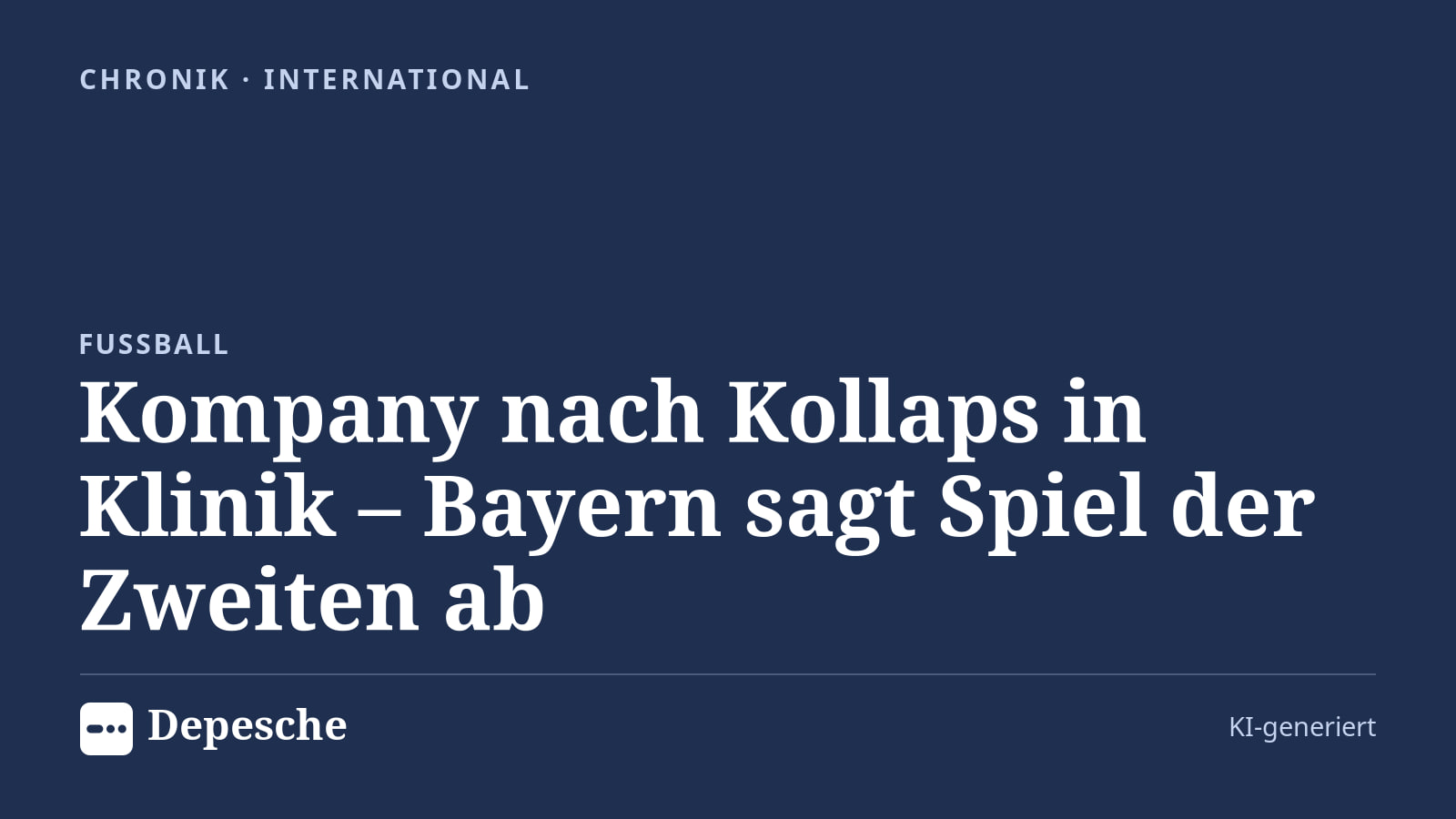 Chronik: Kompany nach Kollaps in Klinik – Bayern sagt Spiel der Zweiten ab