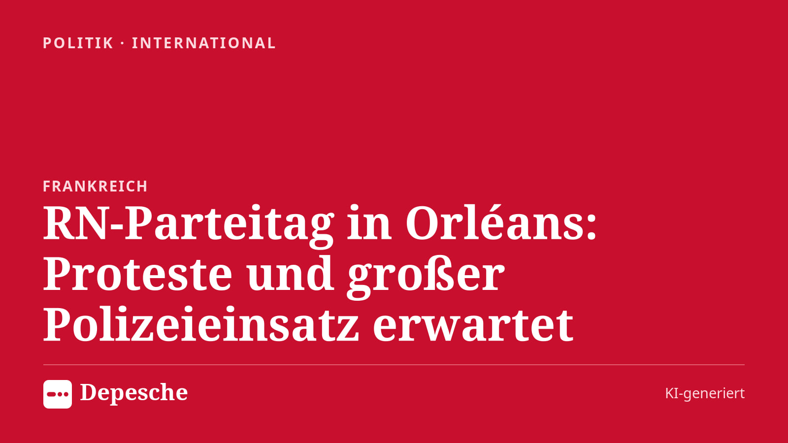 Politik: RN-Parteitag in Orléans: Proteste und großer Polizeieinsatz erwartet