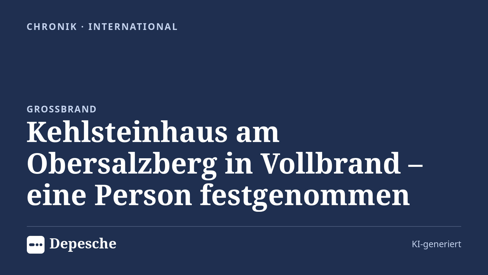 Chronik: Kehlsteinhaus am Obersalzberg in Vollbrand – eine Person festgenommen