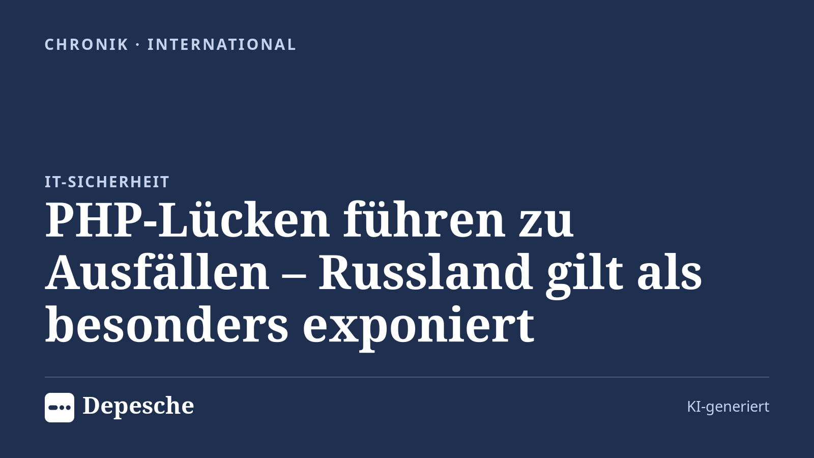 Chronik: PHP-Lücken führen zu Ausfällen – Russland gilt als besonders exponiert