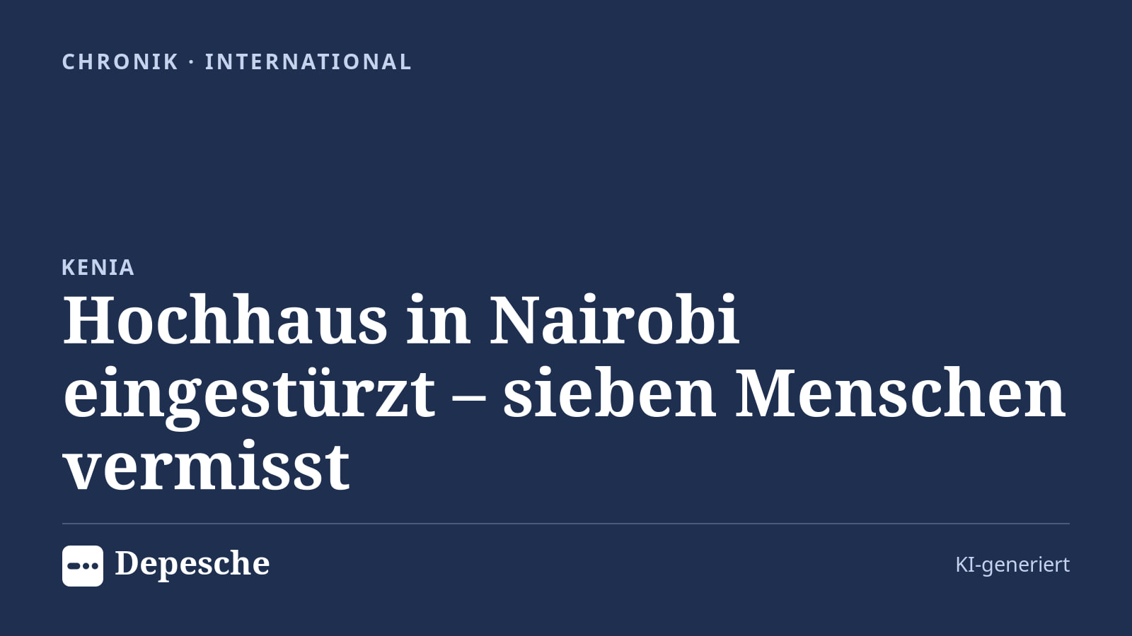 Chronik: Hochhaus in Nairobi eingestürzt – sieben Menschen vermisst